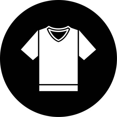 Tişört, siyah simge, vektör illüstrasyonu