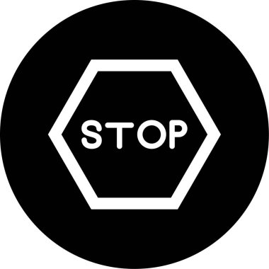 dur işareti simgesi, vektör çizimi