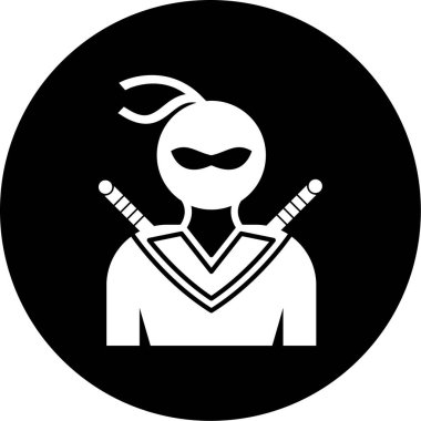 Bir ninja simgesinin vektör illüstrasyonu
