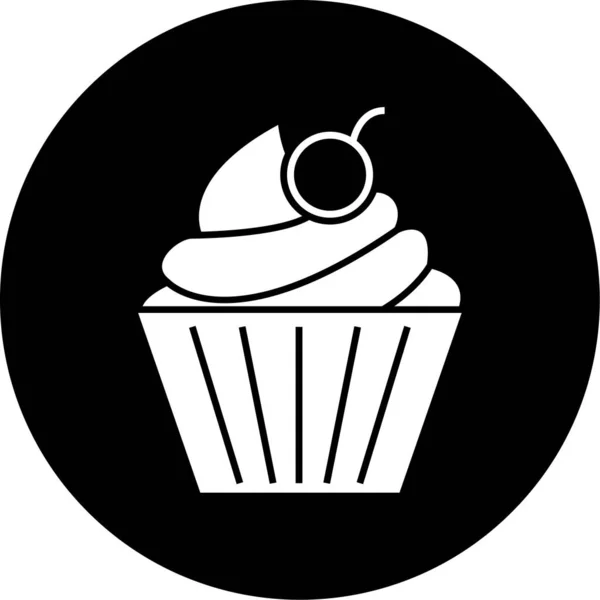 Illustrazione Icona Cupcake — Vettoriale Stock
