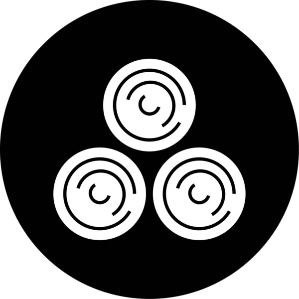 Vector Illustration Circular Icon Bowl — Stok Vektör