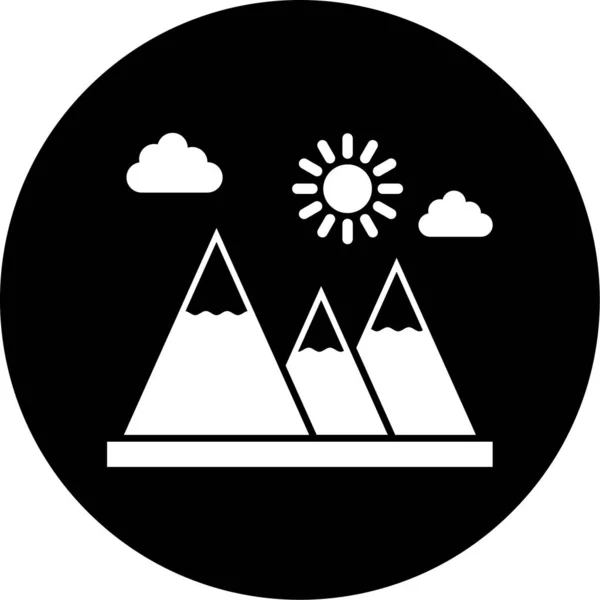 Vector Illustration Mountains Icon — Stock Vector