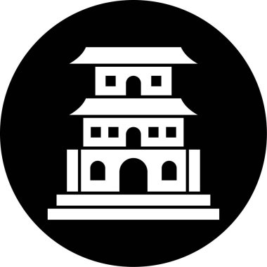 Bir bina simgesinin vektör illüstrasyonu