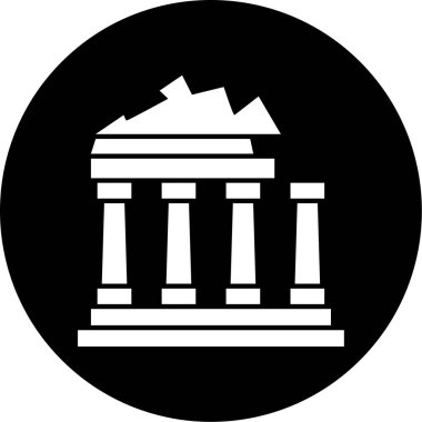 Banka binası simgesi, vektör illüstrasyonu