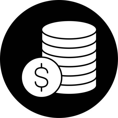 Dolar ve finans simgesinin vektör illüstrasyonu