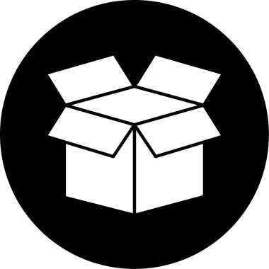 Bir kutu simgesinin vektör illüstrasyonu