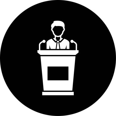 Konferans. Web simgesi vektör illüstrasyonu