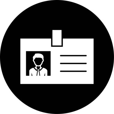 Kimlik kartı simgesi, vektör illüstrasyonu