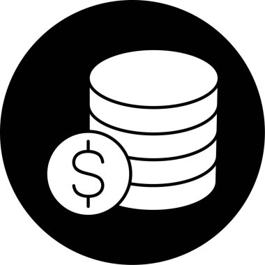 Dolar ve finans simgesinin vektör illüstrasyonu