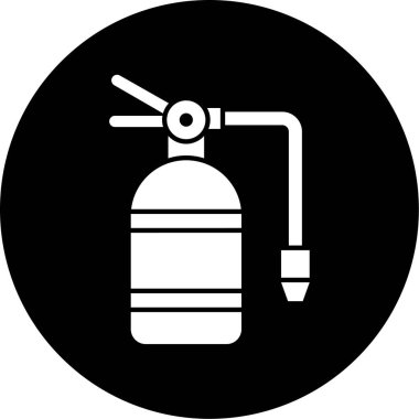 Soyut arkaplanda izole edilmiş yangın söndürme simgesi