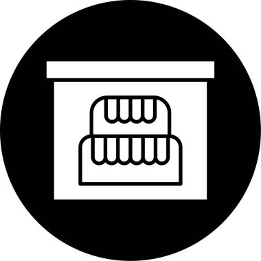 Bir pasta simgesinin vektör illüstrasyonu