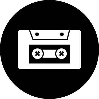 Kaset. Web simgesi vektör illüstrasyonu