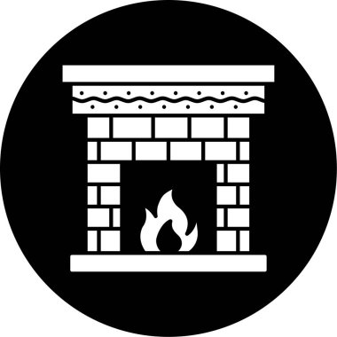 Şömine. Web simgesi basit illüstrasyon