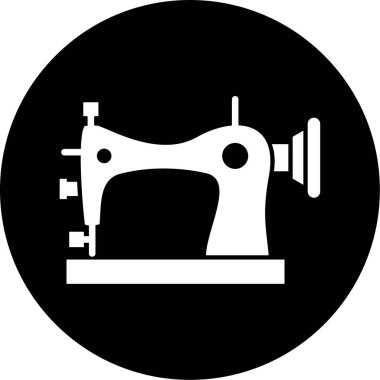 Beyaz arka plan üzerinde izole dikiş makinesi simgesini