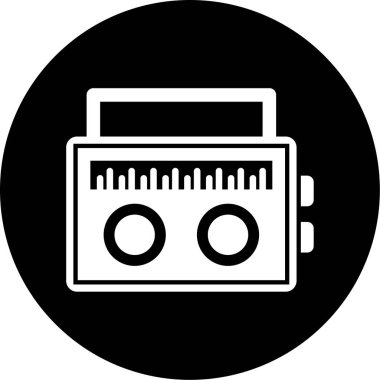 Müzik çalar. Web simgesi basit illüstrasyon