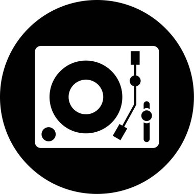 müzik çalar simgesi, vektör illüstrasyonu