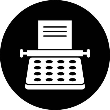 Kişisel ve ticari kullanım için daktilo simgesi.