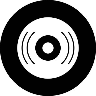 Vinil disk. Web simgesi basit illüstrasyon