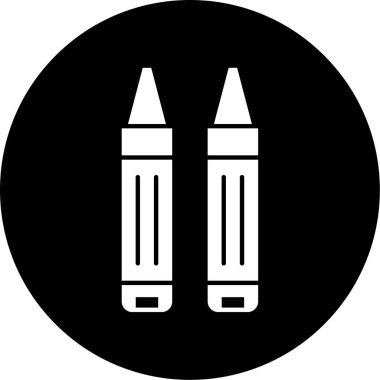 Vektör illüstrasyonu, boya kalemleri simgesi arkaplanı