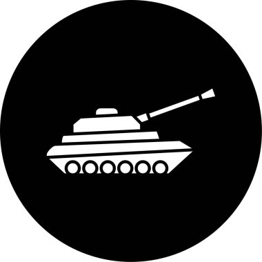 askeri tank simgesi, vektör illüstrasyonu