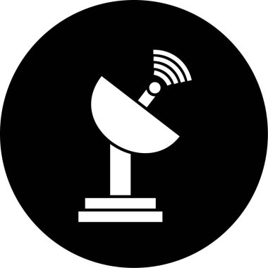 uydu anten simgesi, vektör illüstrasyonu