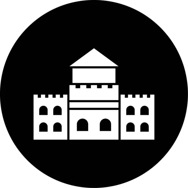 Castillo Icono Web Ilustración Simple — Vector de stock