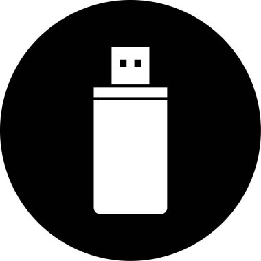 USB flash disk simgesi. Web tasarımı için bilgisayar fare vektör simgelerinin basit çizimi