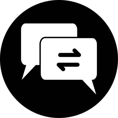 Sohbet balonu simgesi, vektör illüstrasyonu