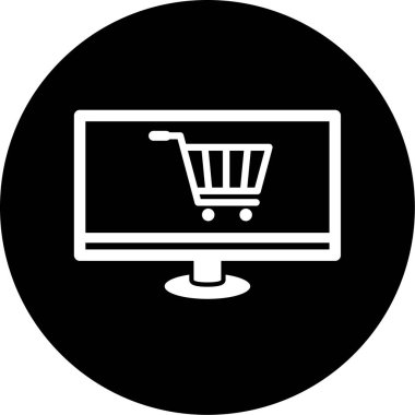 Alışveriş arabası simgesi, vektör illüstrasyonu