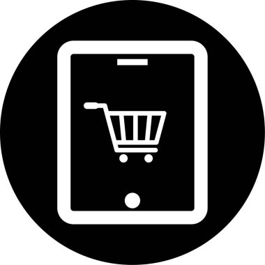 Alışveriş arabası simgesi, vektör illüstrasyonu