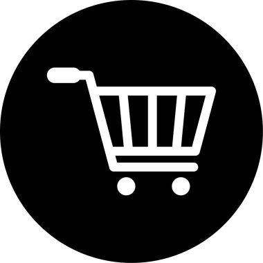 Alışveriş arabası simgesi, vektör illüstrasyonu