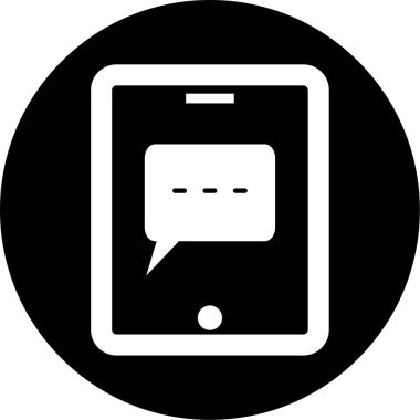 cep telefonu sohbet simgesi, vektör illüstrasyonu