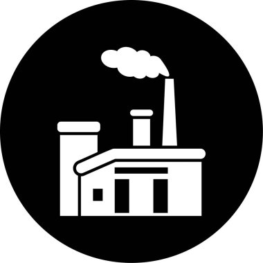 Fabrika simgesi, vektör illüstrasyonu