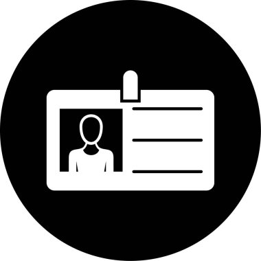 Kimlik kartı simgesi, vektör illüstrasyonu