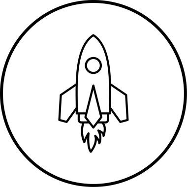 roket ikonu vektör illüstrasyonu