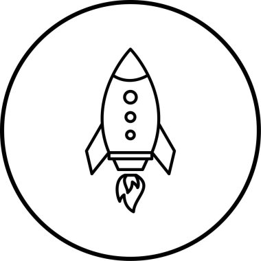 roket ikonu vektör illüstrasyonu