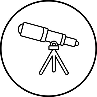 Teleskop. Web simgesi basit illüstrasyon