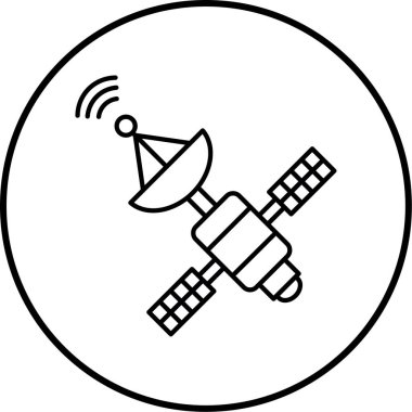 Uydu. Web simgesi basit illüstrasyon