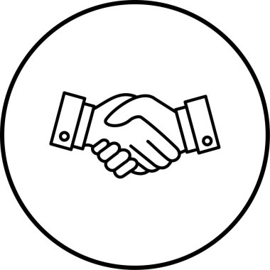 İş tokalaşma simgesinin vektör illüstrasyonu