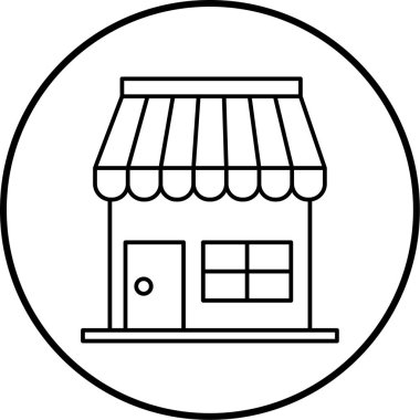 Dükkan. Web simgesi basit illüstrasyon
