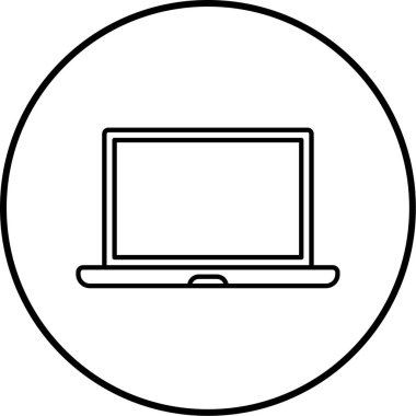 dizüstü bilgisayar. Web simgesi basit illüstrasyon