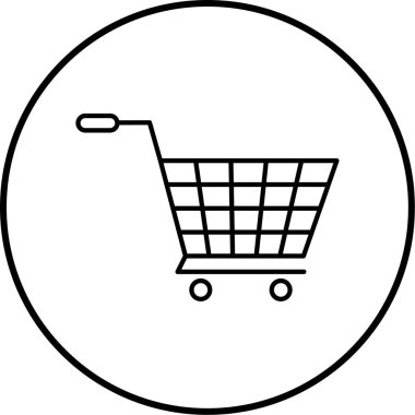 Alışveriş arabası simgesi, vektör illüstrasyonu