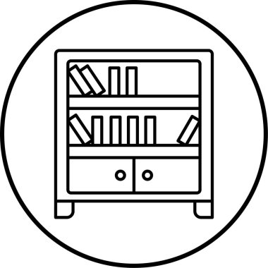 Kütüphane. Web simgesi basit illüstrasyon