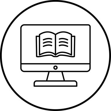 Çevrimiçi kitap simgesinin vektör illüstrasyonu