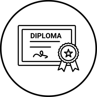 Sertifika. Web simgesi basit illüstrasyon