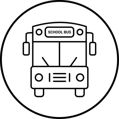 Okul Otobüs Simgesi Vektör İllüstrasyonu