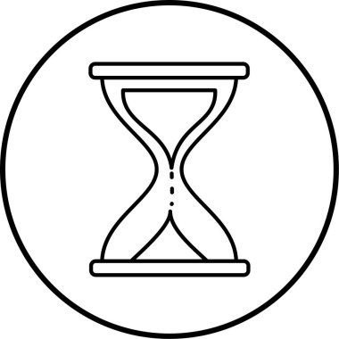 Kum saati simgesi, vektör illüstrasyonu