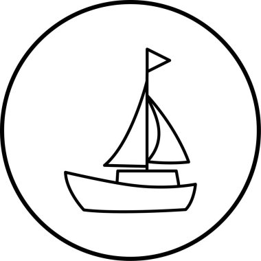 Yelkenli. Web simgesi basit illüstrasyon