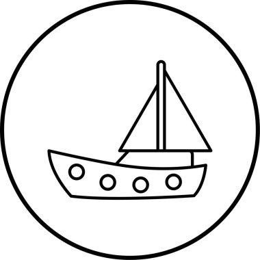 tekne ikonu vektör illüstrasyonu