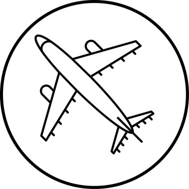 uçak ikonu vektör illüstrasyonu